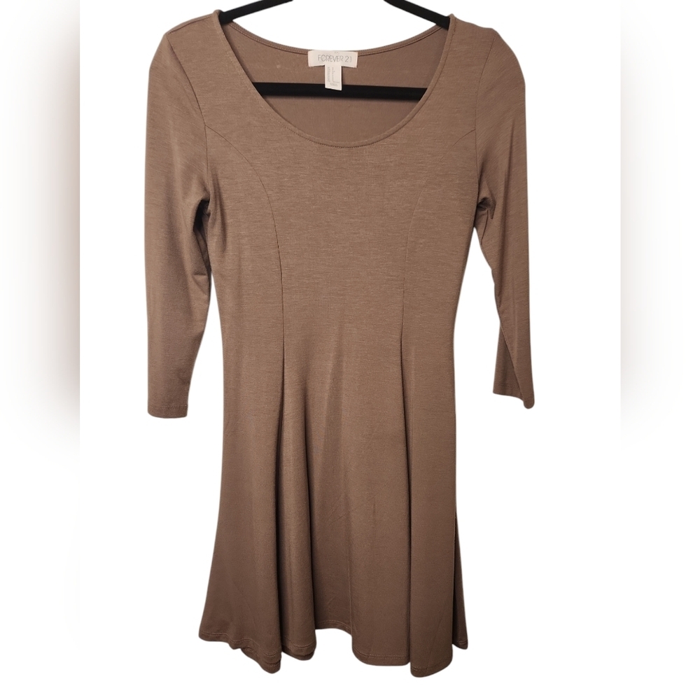 FOREVER 21 Tan Fit & Flare Dress Size XS